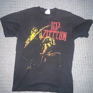 Hanes Black Graphic Tee with Red and Orange Accents